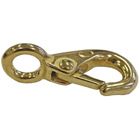 Jaycar Cast Brass Spring Lever Snap Hook (Economy) – 72mm Long, 16mm Eye