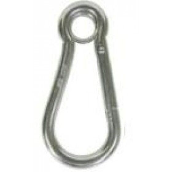316 Grade Stainless Steel Snap Hook – 80mm Long, 10mm Ferrule Eye, 9mm Gate Opening