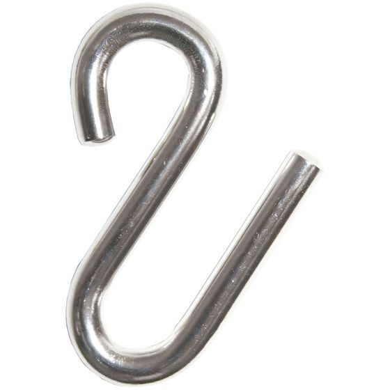 S HOOKS - STAINLESS STEEL (316 GRADE) - 80MM LONG 10MM DIA TO FIT 18MM ROPE