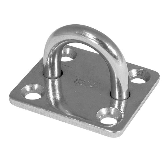Jaycar Rectangular 8mm Stainless Steel Eye Pad – 304 Grade, 40 x 50mm Base