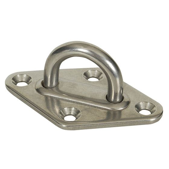 Jaycar Diamond 6mm Stainless Steel Eye Pad – 304 Grade, 64 x 40mm Base