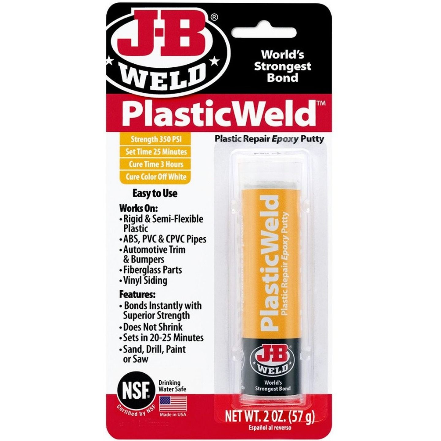 JB Weld Kwick Plastic Epoxy Putty