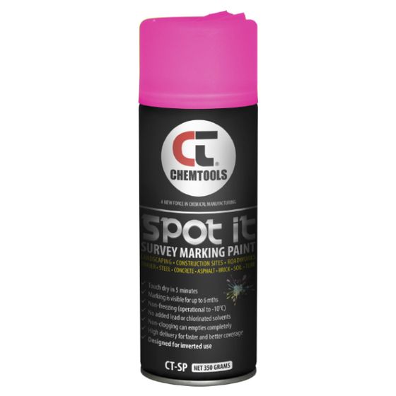 Spot It Fluro Pink Survey & Spot Marking Paint – Inverted Use, 6-Month Visibility