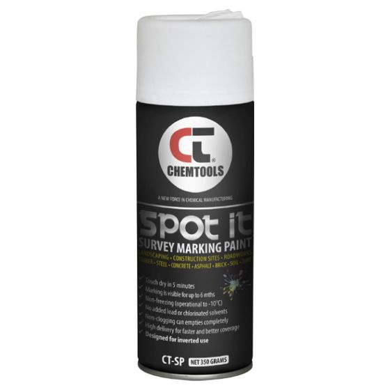 Spot It White Survey Marking Paint – High Delivery, Non-Clogging, 6-Month Visibility