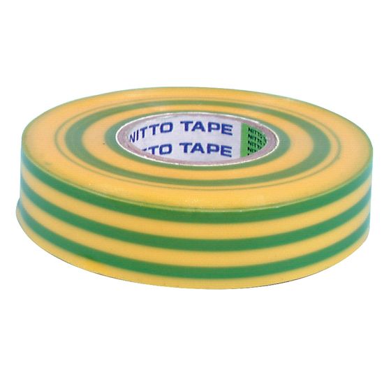 Nitto PVC Electrical Insulation Tape – Yellow/Green, 20m Roll