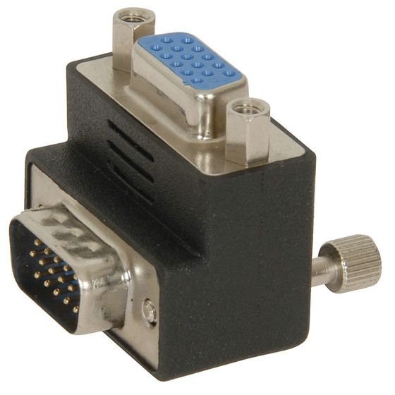 VGA Plug to Socket 90° Up Right-Angle Adaptor | Jaycar
