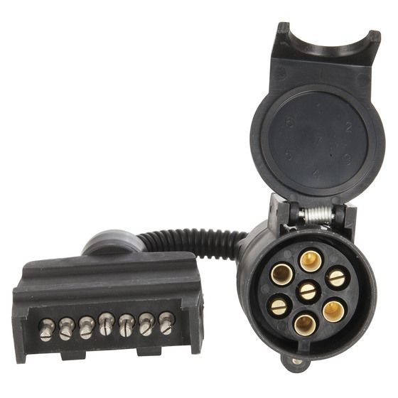 Jaycar Trailer Adaptor 7 Pin Flat Plug to 7 Pin Large Round Socket