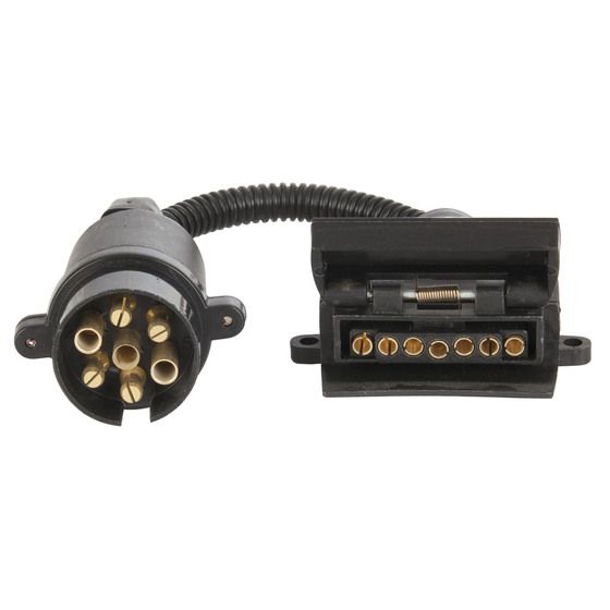 Jaycar Trailer Adaptor Lead – 7 Pin Large Round Plug to 7 Pin Flat Socket (PA2064)