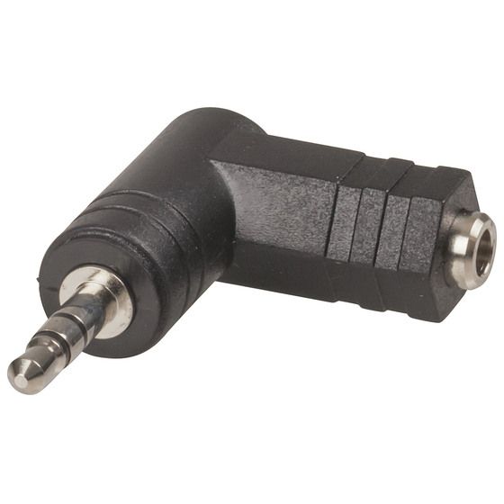 Jaycar 3.5mm Stereo Socket to 3.5mm Stereo Plug Right Angle Adaptor