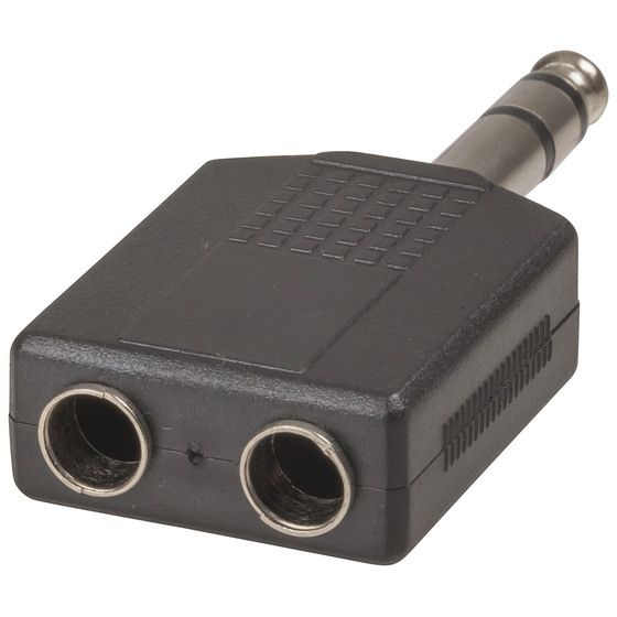 6.5mm Stereo Plug to 2 x 6.5mm Stereo Sockets Adaptor | Jaycar PA3530