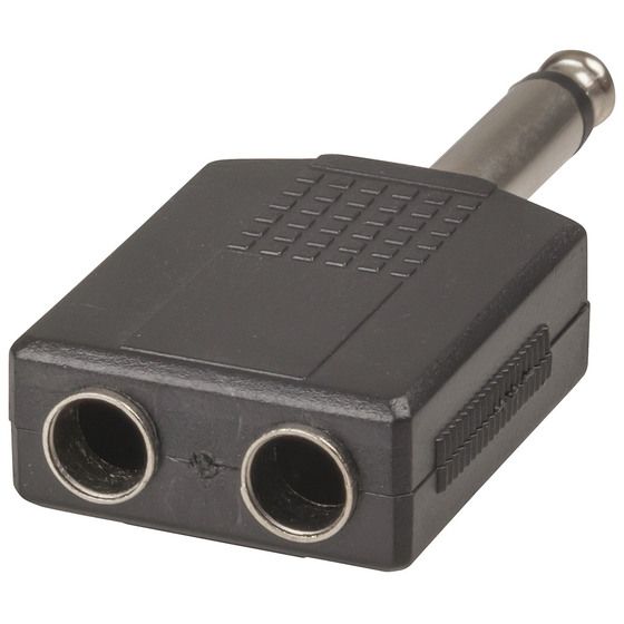 6.5mm Mono Plug to 2 x 6.5mm Mono Sockets Adaptor | Jaycar PA3534
