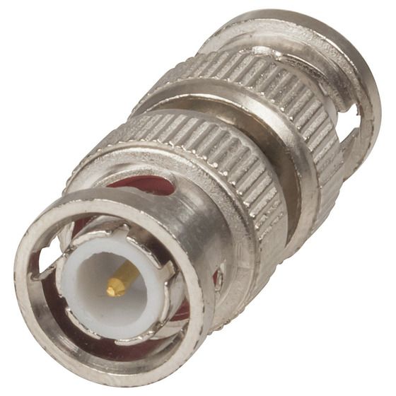 BNC Plug to BNC Plug Adaptor | Nickel-Plated Locking Connector for CCTV & Video