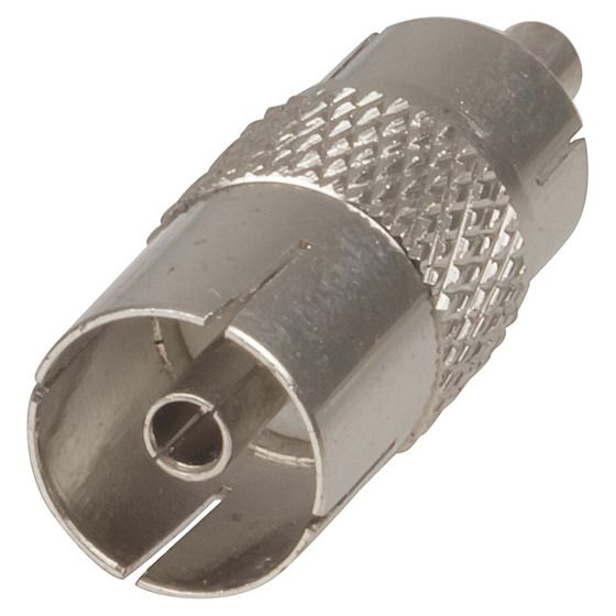 RCA Plug to PAL (Belling-Lee) Socket Adaptor – 75Ω Coaxial Connector | Jaycar