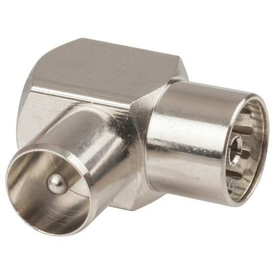 75Ω COAX/PAL Right-Angle Adaptor – Plug to Socket | Jaycar