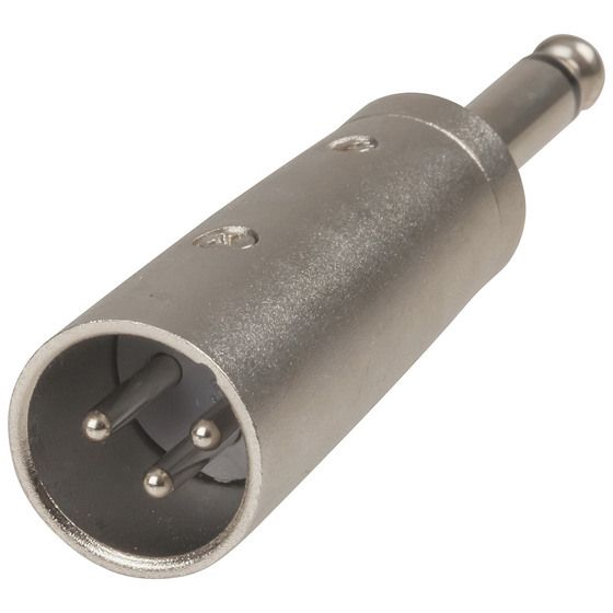 Jaycar Male 3-Pin XLR to 6.5mm Plug Adaptor – All Metal, Stage & Studio