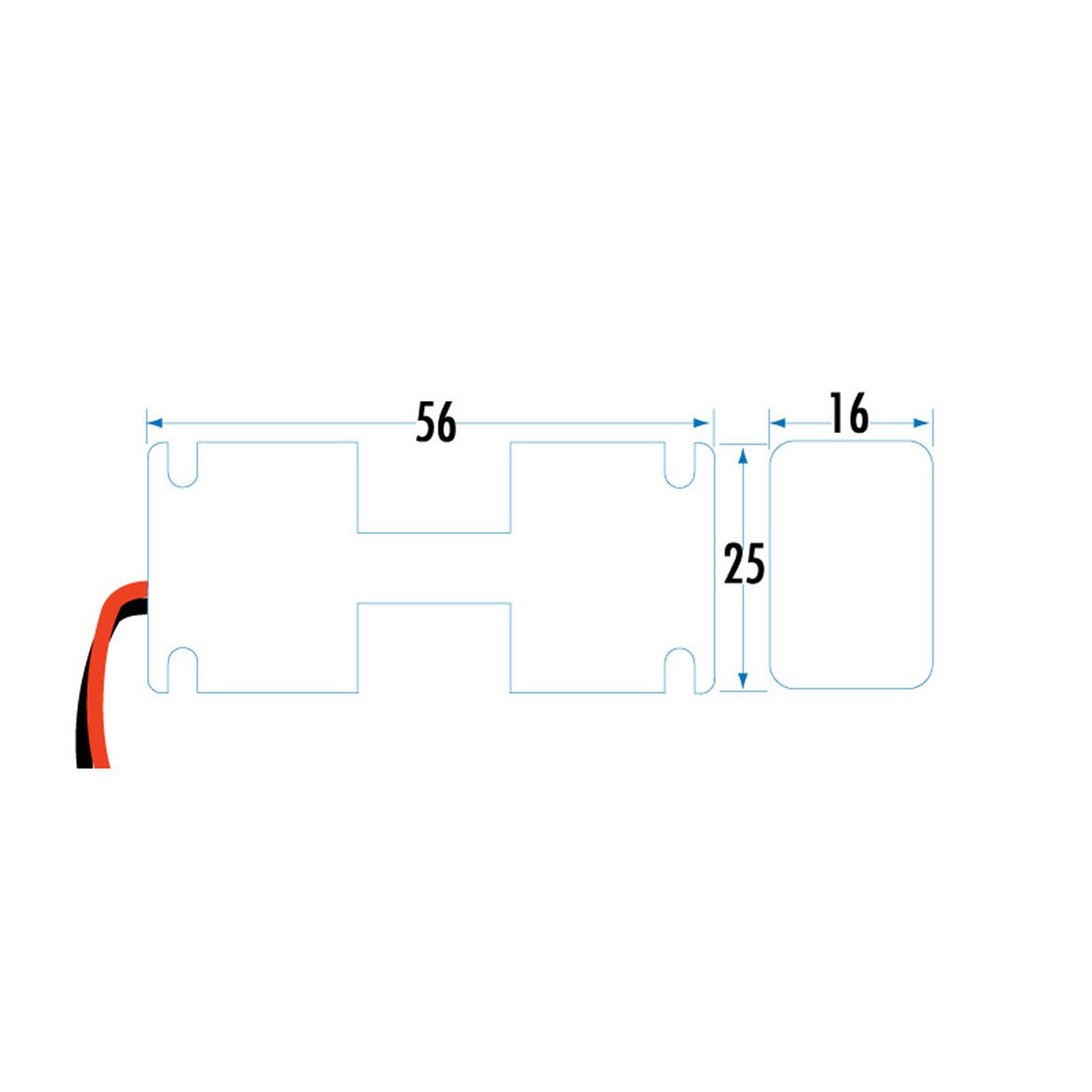 2 X AA Side by Side Battery Holder