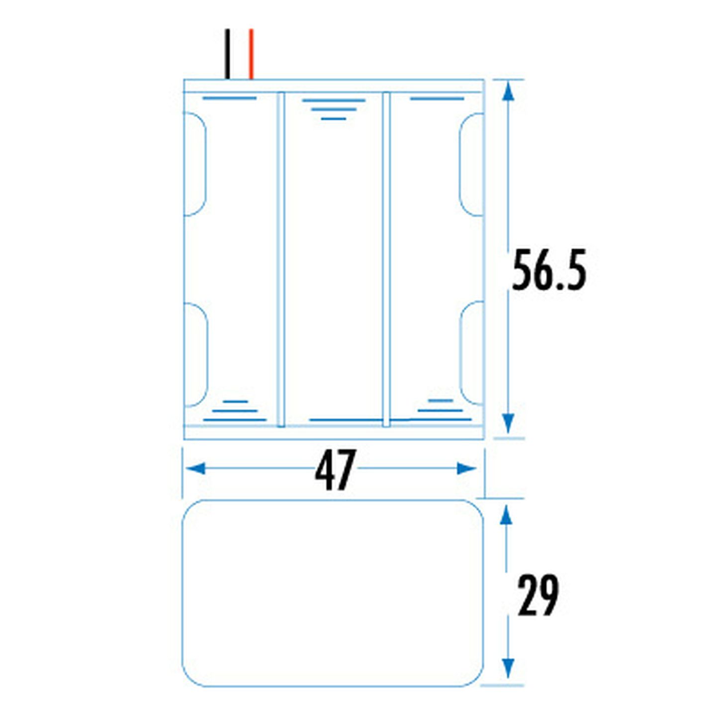 6 X AA 2 By 3 Side By Side Battery Holder