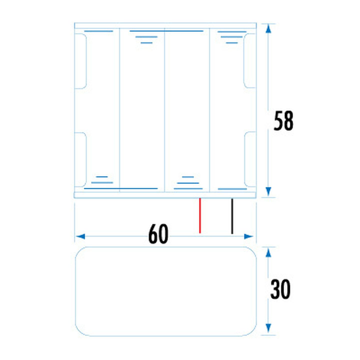 8 X AA 2 Rows of 4 Square Battery Holder