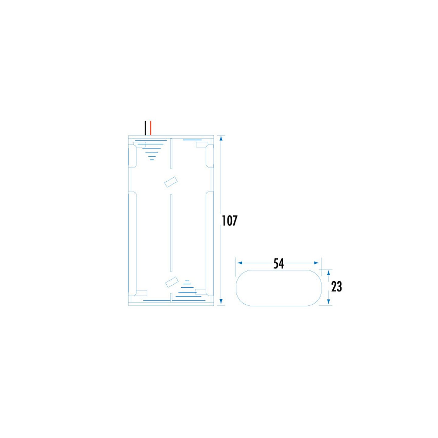 4 X C Cell 2 Rows of 2 End to End Battery Holder