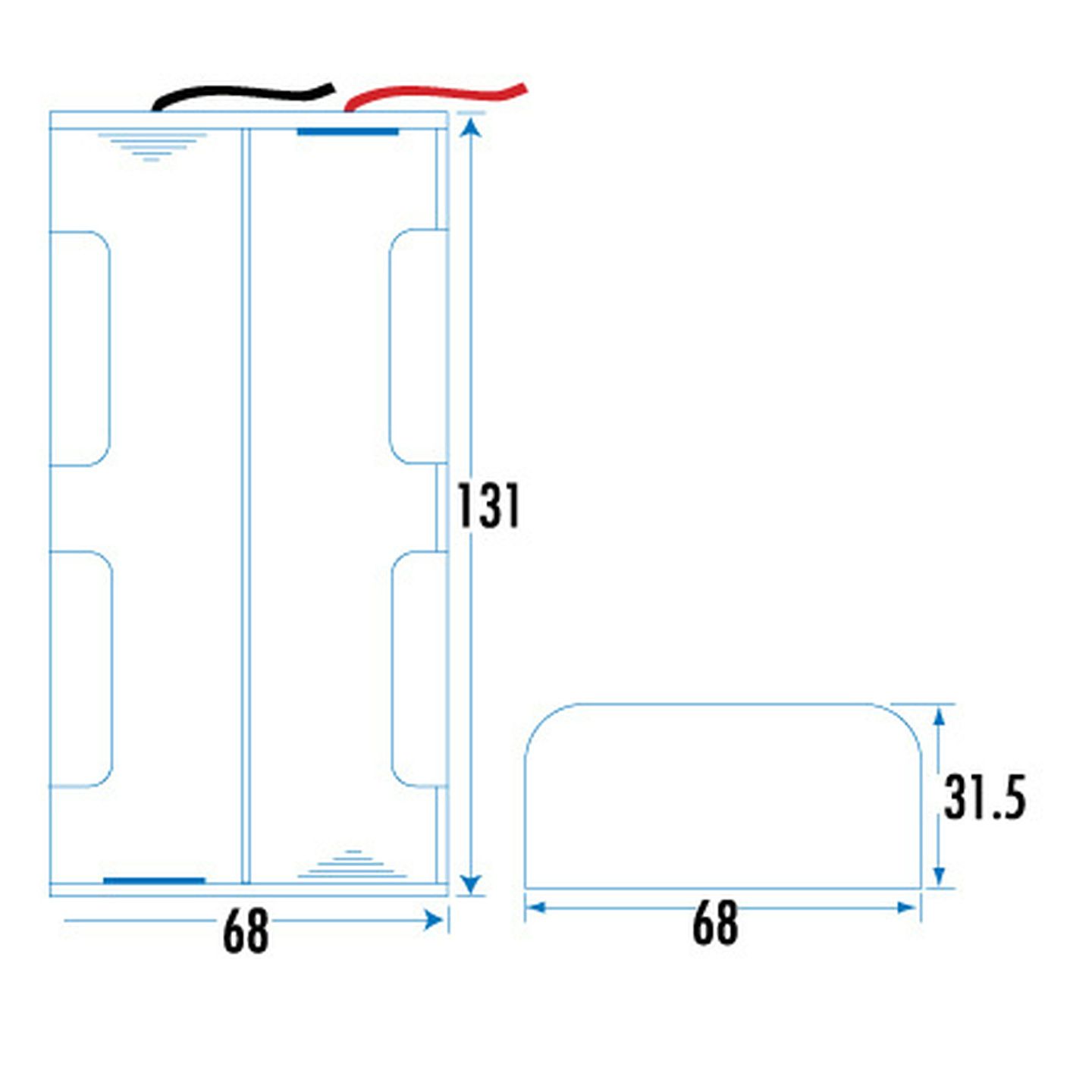 4 X D Cell 2 Rows of 2 Battery Holder