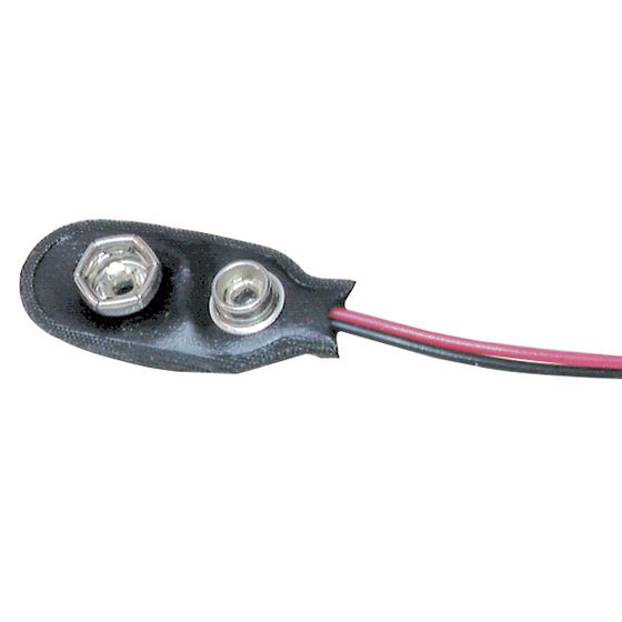 9V Battery Snap – Standard | Delryn Housing, Nickel-Plated Contacts