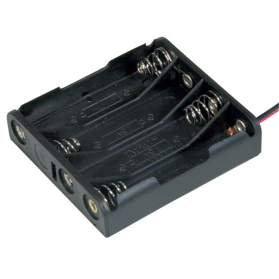 JAYCAR 4 x AAA Side-by-Side Battery Holder – Nickel-Plated Terminals – PH9268
