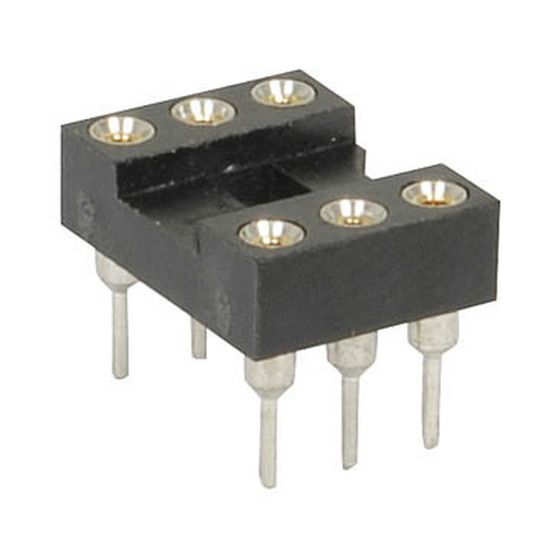 Jaycar Machined 6-Pin IC Socket – Solder Tail, Tin-Plated, Anti-Wicking