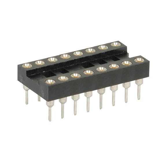 16 Pin Gold Insert Machined Pin IC Socket | Jaycar PI6456