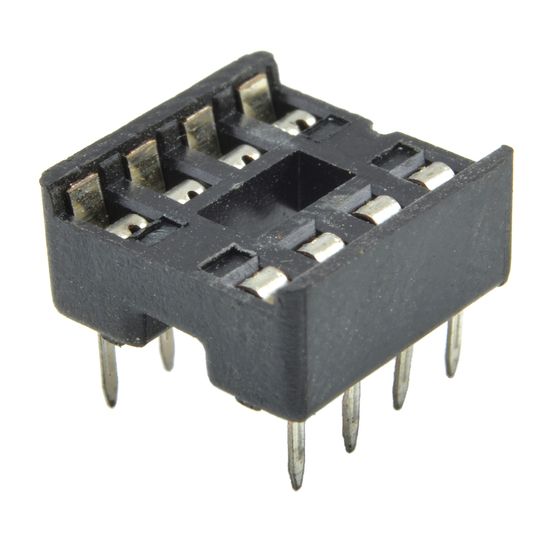 Jaycar 8 Pin Production IC Socket – Low-Cost Solder Tail PCB Mount