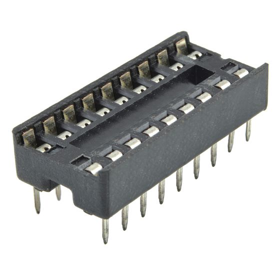 18 Pin Production IC Socket – Solder Tail, Tin Plated | JAYCAR PI6503