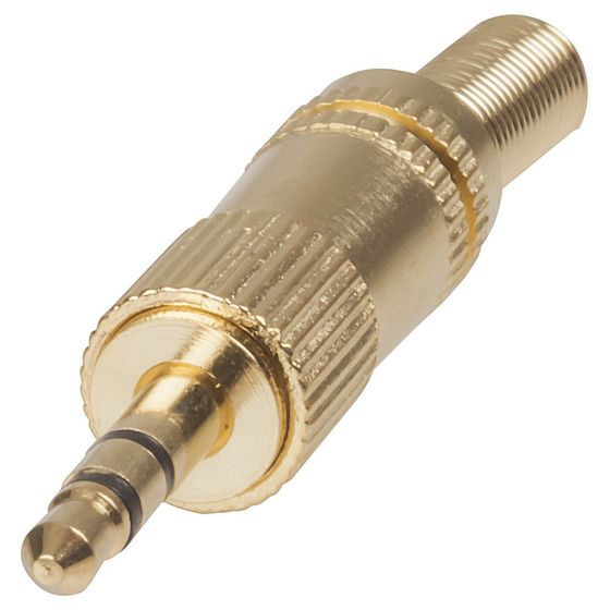 Jaycar 3.5mm Gold Stereo Plug with Spring (PP0131)