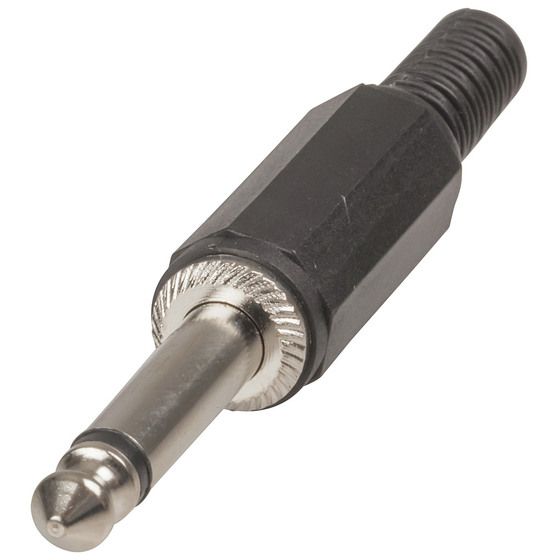 Jaycar Black 6.5mm Mono Phono Line Plug – Guitar & Speaker Connection