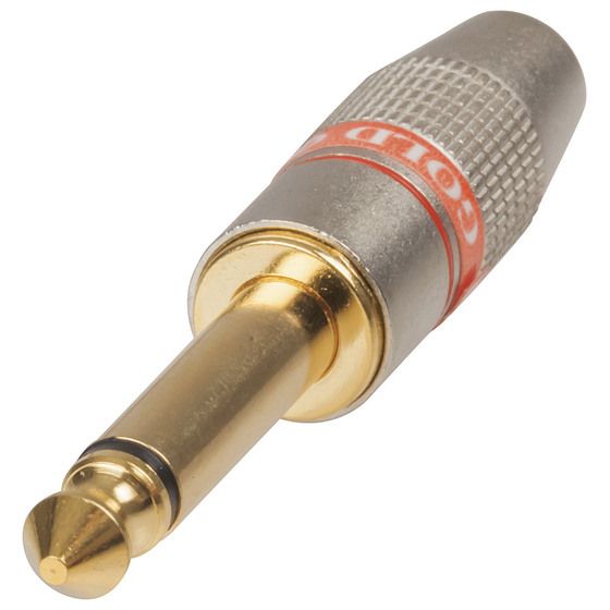 Jaycar Red 6.5mm Mono Gold-Plated Plug – High-Quality Audio Connection