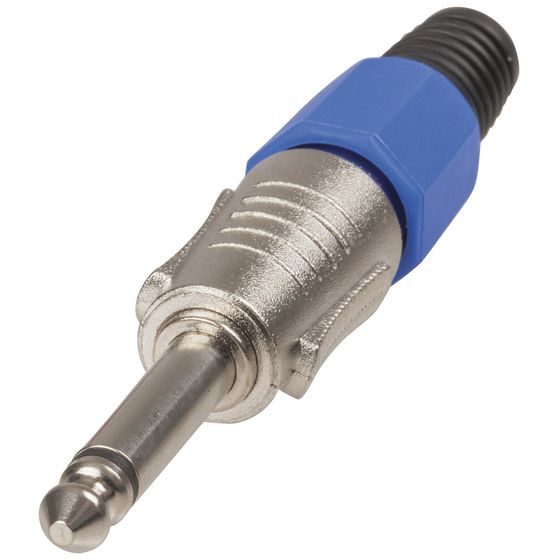 JAYCAR 6.5mm Pro Metal Mono Plug – Blue Ring, Heavy Duty