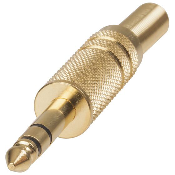 Jaycar 6.5mm Gold Stereo Plug with Spring – PP0175