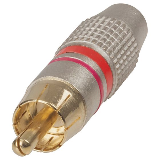 Jaycar Gold RCA Plug – Red