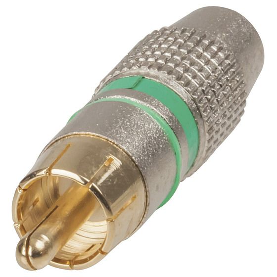 QUALITY GOLD RCA PLUGS - GREEN