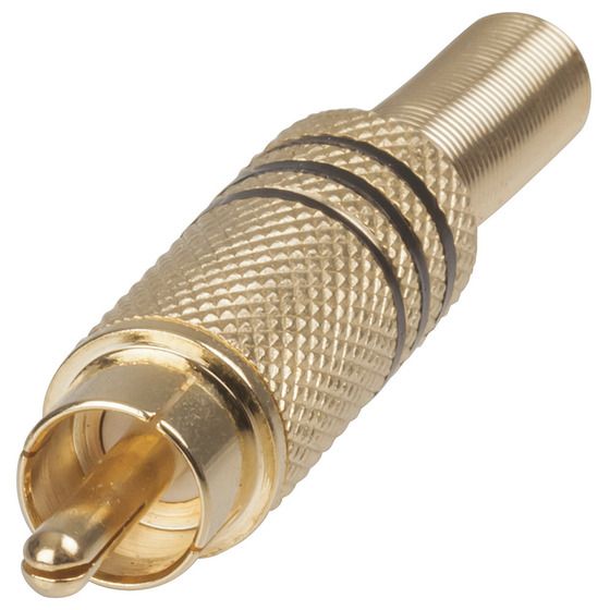 Jaycar Gold Plated RCA Line Plug – Black (Accepts 7mm Cable)