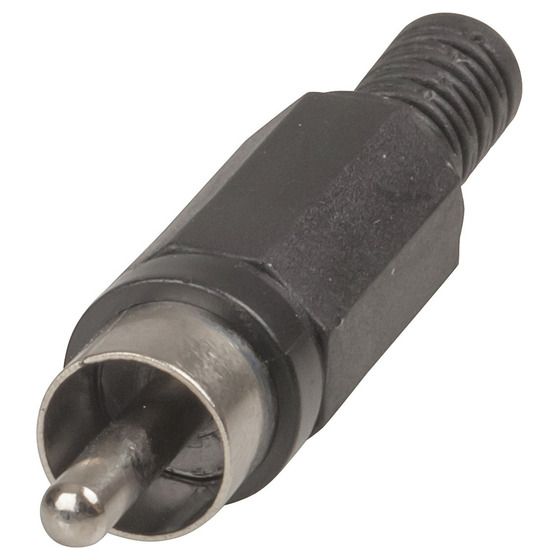 Jaycar Black RCA Plug – Plastic Housing (Economy Style)