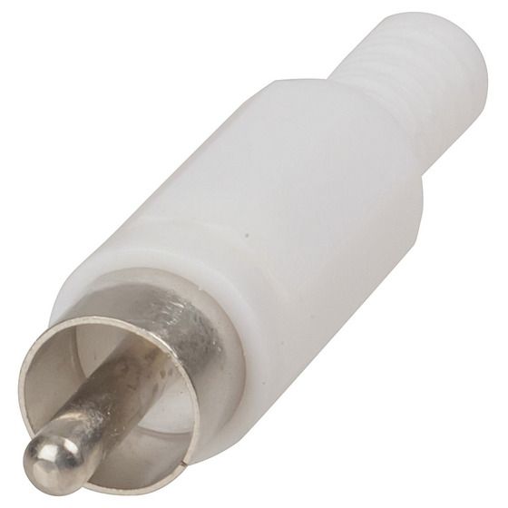 Jaycar White RCA Plug – Plastic Housing (Economy Style)