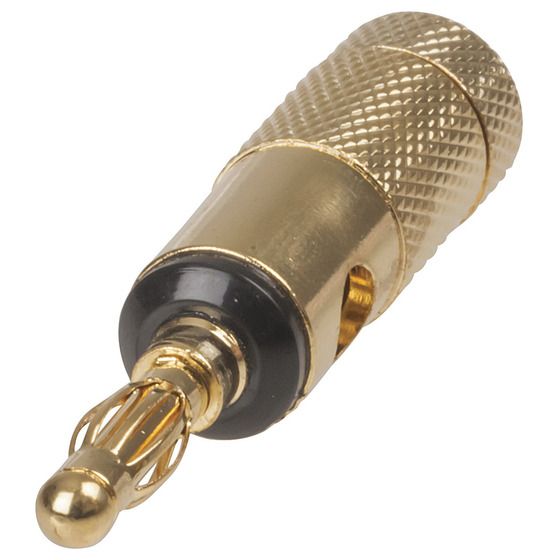 Jaycar Black Gold Banana Plug – Heavy Duty Speaker Cable Connector with Finger Screw (PP0427)