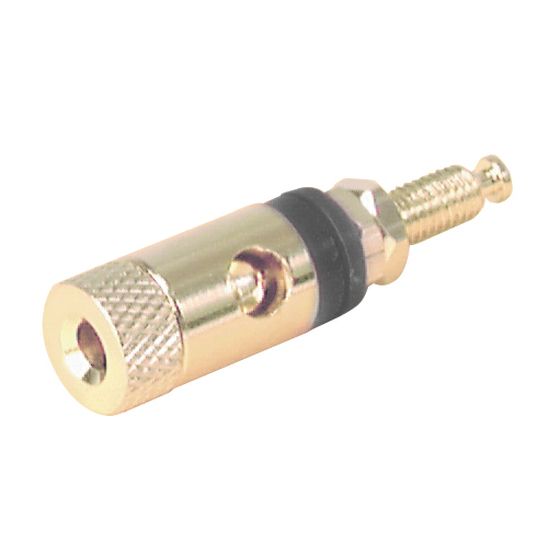 Jaycar Black Gold Binding Post – Heavy Duty Speaker Cable Terminal, 19 mm Thread (PP0435)