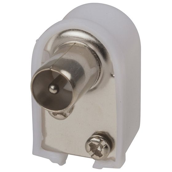 Jaycar 75 Ohm Right Angle Solderless TV Plug – RG59 & RG6 Compatible