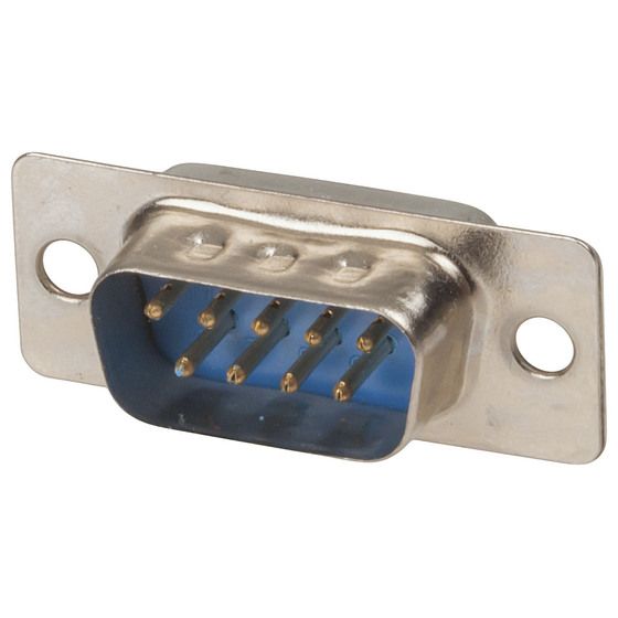 DB9 Male Connector Solder – Line Mount with Back Shell | JAYCAR