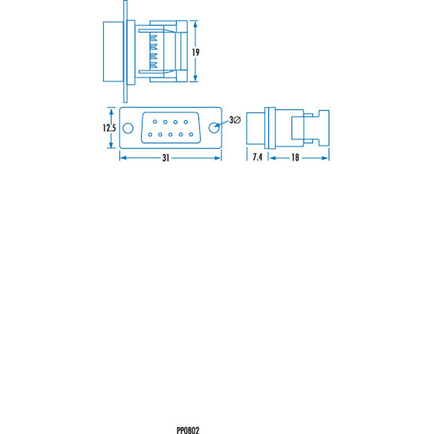 DB9 Male IDC Connector