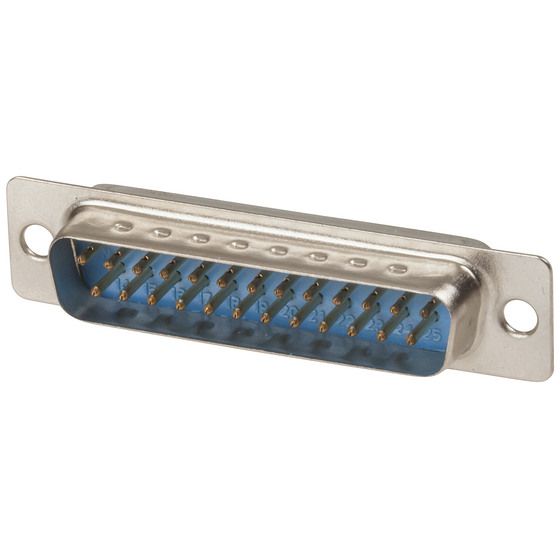 Jaycar DB25 Male Solder Connector – 25 Pin Line Mount with Back Shell