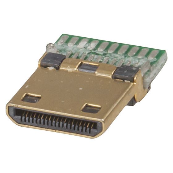 Jaycar Pre-Mounted Mini HDMI Plug with Solder Pads – Gold Plated
