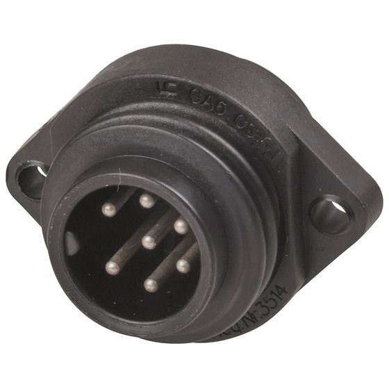Jaycar 6 Pole + Pre-Earth CA Series Panel Plug | Hirschmann C16-1 Style | Polyamide 6.6 Housing