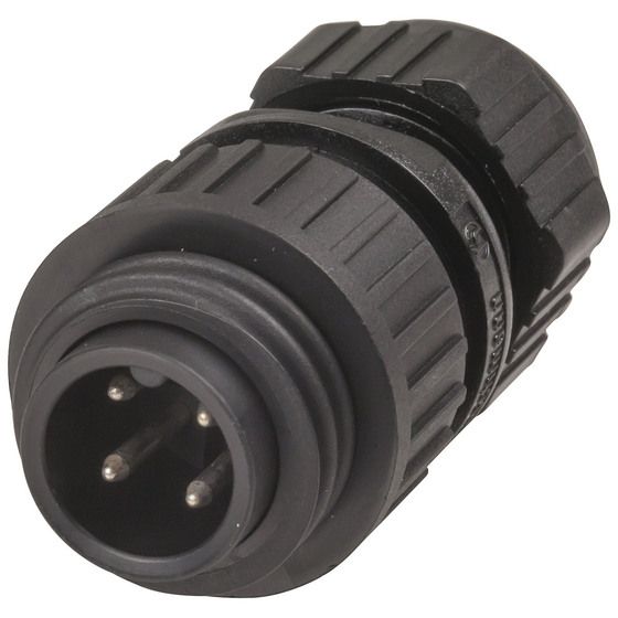 Jaycar 3 Pole + Pre-Earth CA Series Line Plug | Hirschmann C16-1 Style Connector | Polyamide 6.6 Housing