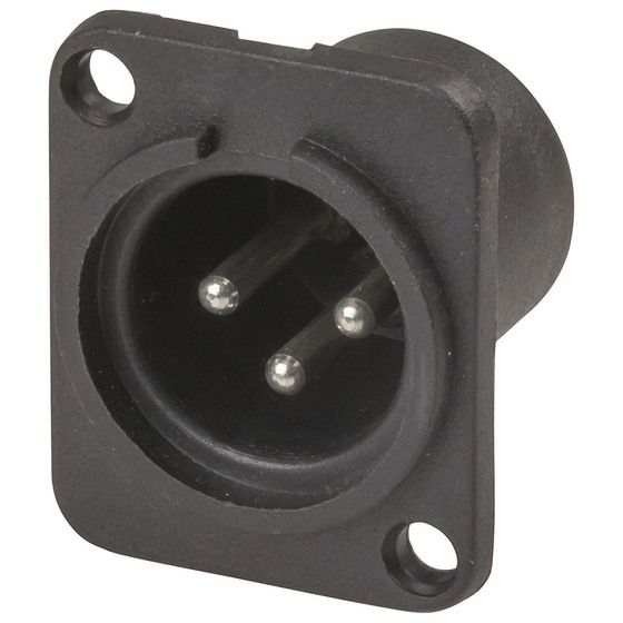 3 PIN PLASTIC CHASSIS MALE CANNON TYPE CONNECTOR